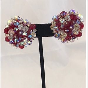 Earrings, Hobe California, clip on , gold metal and Rein Stones $450. @Wall St